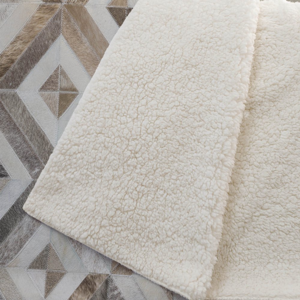 50" X 70" Gray And Brown Geometric Microfiber Plush Throw Blanket HomeRoots