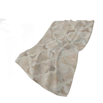 50" X 70" Ivory Beige And Gray Geometric Plush Throw Blanket HomeRoots