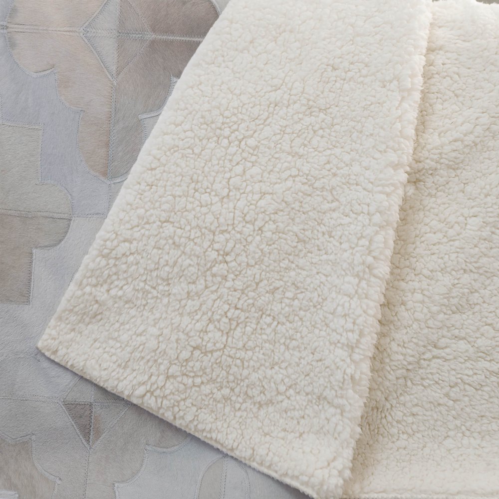 50" X 70" Ivory Beige And Gray Geometric Plush Throw Blanket HomeRoots
