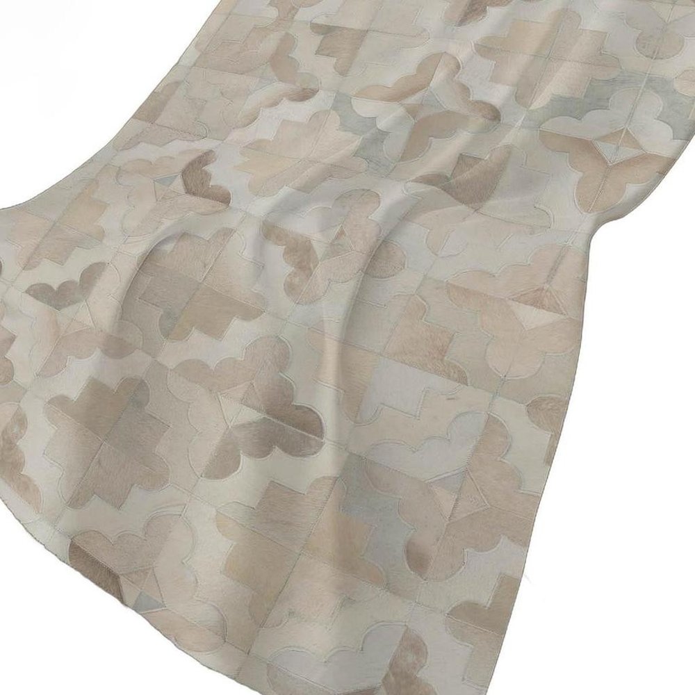50" X 70" Ivory Beige And Gray Geometric Plush Throw Blanket HomeRoots
