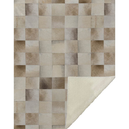 50" X 70" Taupe Ivory And Beige Microfiber Animal Print Plush Throw Blanket HomeRoots