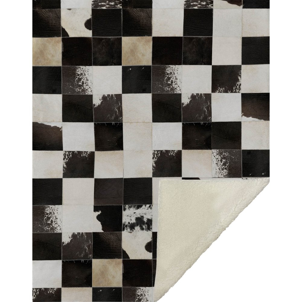 50" X 70" Black Ivory And Beige Animal Print Microfiber Plush Throw Blanket HomeRoots