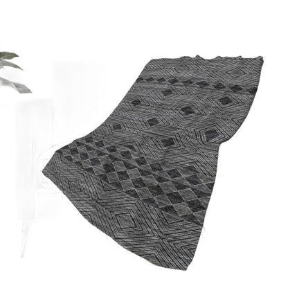 50" X 70" Gray And Black Geometric Plush Throw Blanket HomeRoots