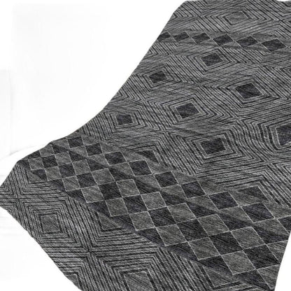 50" X 70" Gray And Black Geometric Plush Throw Blanket HomeRoots