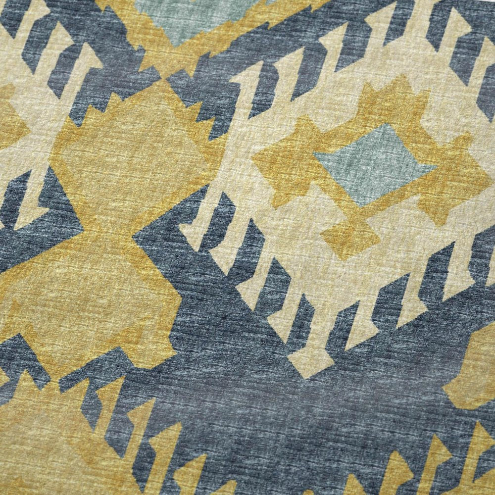 50" X 70" Yellow And Blue Ikat Plush Throw Blanket HomeRoots