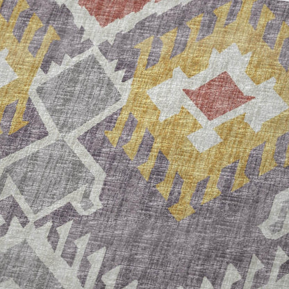 50" X 70" Purple Coral And Gold Ikat Plush Throw Blanket HomeRoots