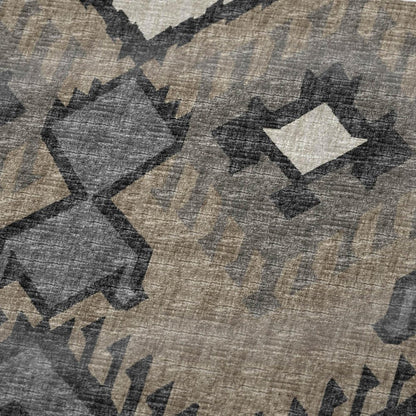 50" X 70" Sand Ivory And Gray Ikat Plush Throw Blanket HomeRoots