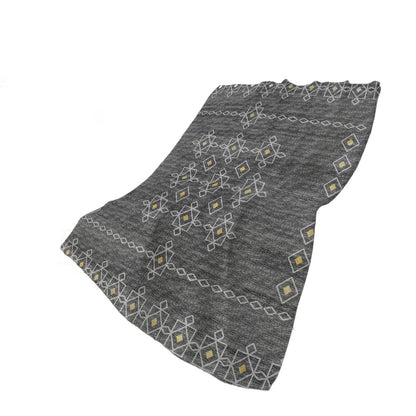 50" X 70" Gray And Gold Geometric Plush Throw Blanket HomeRoots