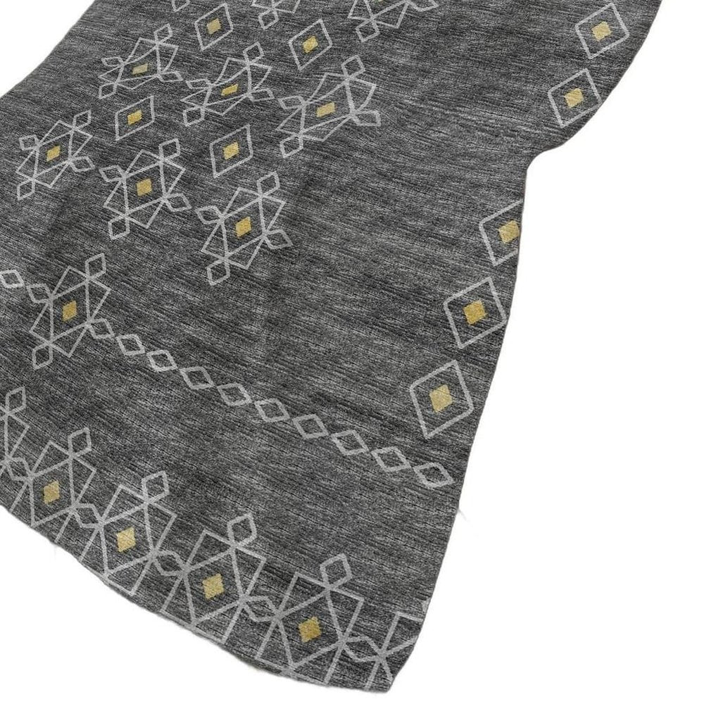 50" X 70" Gray And Gold Geometric Plush Throw Blanket HomeRoots