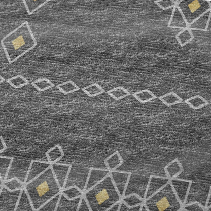 50" X 70" Gray And Gold Geometric Plush Throw Blanket HomeRoots