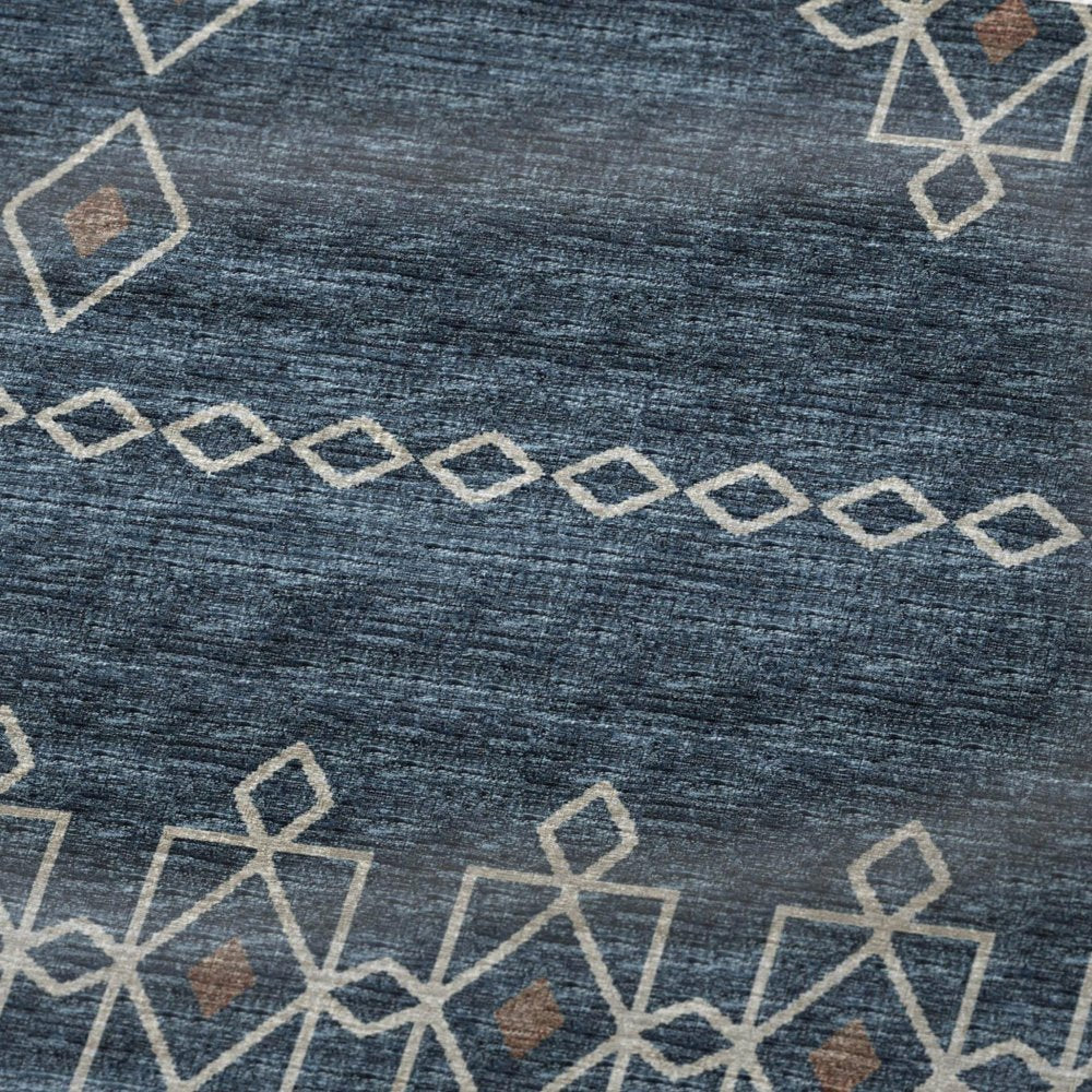 50" X 70" Blue And Rust Geometric Plush Throw Blanket HomeRoots