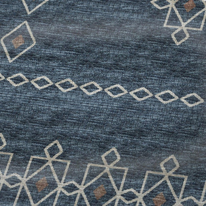 50" X 70" Blue And Rust Geometric Plush Throw Blanket HomeRoots