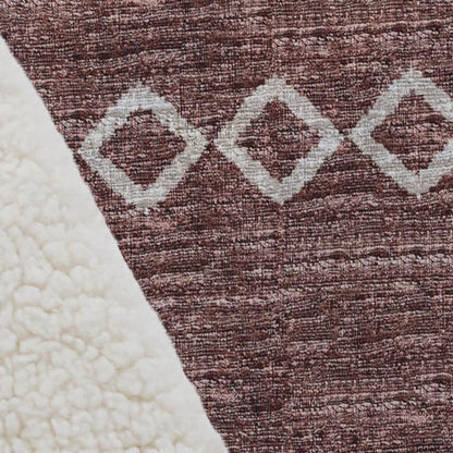 50" X 70" Rust And Ivory Geometric Plush Throw Blanket HomeRoots