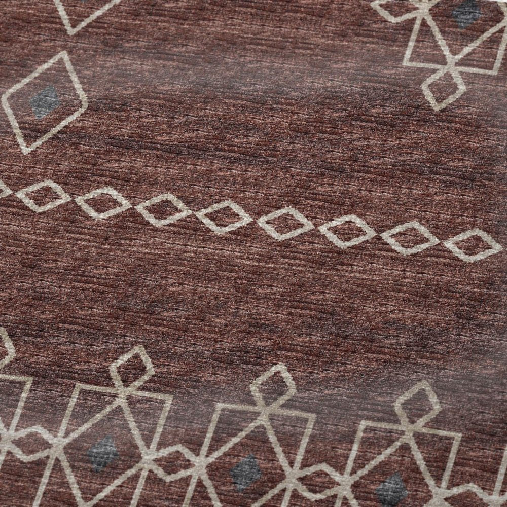 50" X 70" Rust And Ivory Geometric Plush Throw Blanket HomeRoots