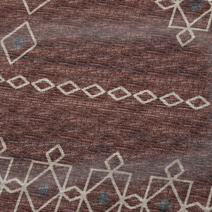 50" X 70" Rust And Ivory Geometric Plush Throw Blanket HomeRoots