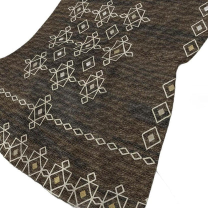 50" X 70" Brown Ivory And Gold Geometric Plush Throw Blanket HomeRoots