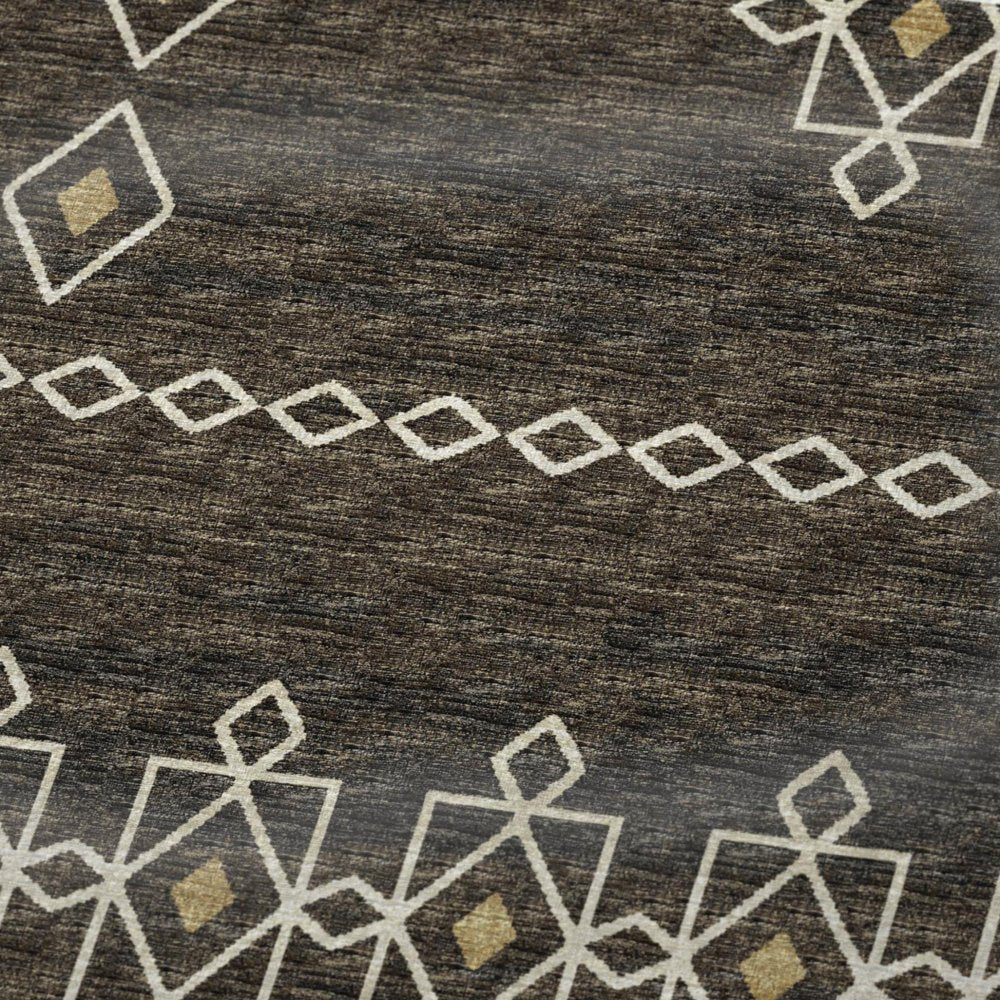 50" X 70" Brown Ivory And Gold Geometric Plush Throw Blanket HomeRoots