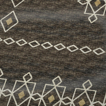 50" X 70" Brown Ivory And Gold Geometric Plush Throw Blanket HomeRoots