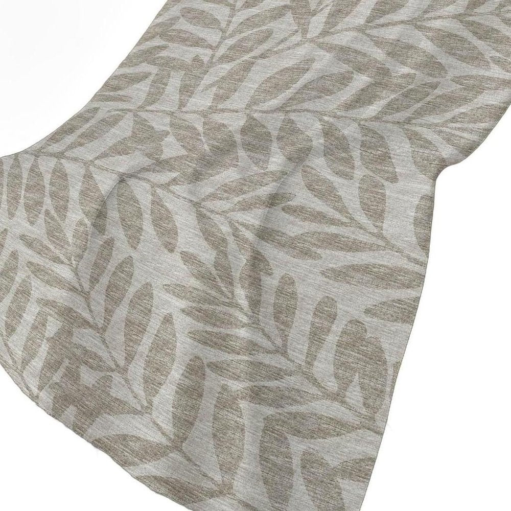 50" X 70" Taupe And Beige Floral Polyester Woven Plush Throw Blanket HomeRoots