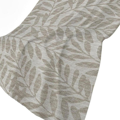 50" X 70" Taupe And Beige Floral Polyester Woven Plush Throw Blanket HomeRoots