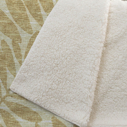 50" X 70" Gold And Beige Floral Polyester Woven Plush Throw Blanket HomeRoots