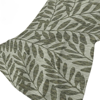 50" X 70" Artichoke Green And Gray Floral Polyester Woven Plush Throw Blanket HomeRoots