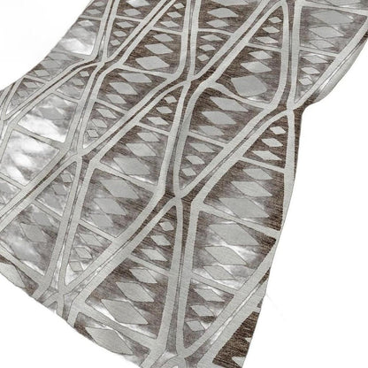50" X 70" Brown And Ivory Geometric Polyester Woven Plush Throw Blanket HomeRoots