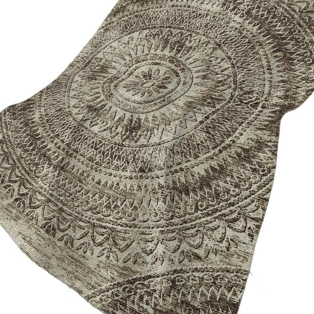 50" X 70" Brown And Beige Floral Plush Throw Blanket HomeRoots