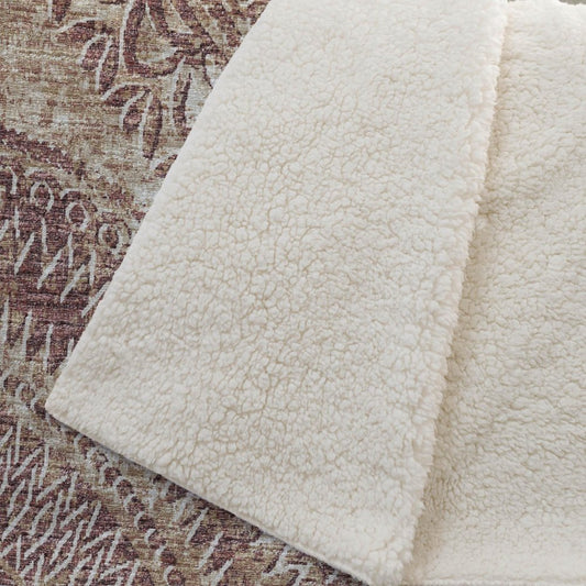 50" X 70" Rust And Beige Floral Plush Throw Blanket HomeRoots