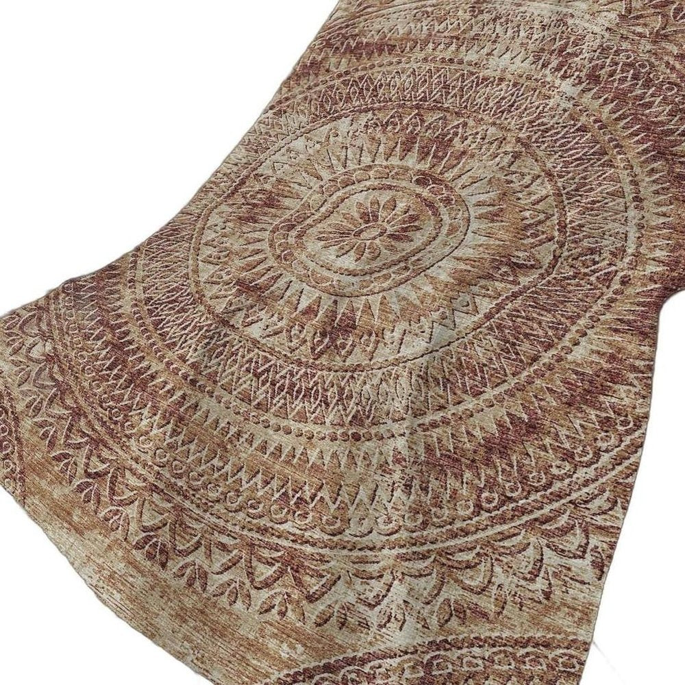 50" X 70" Rust And Beige Floral Plush Throw Blanket HomeRoots