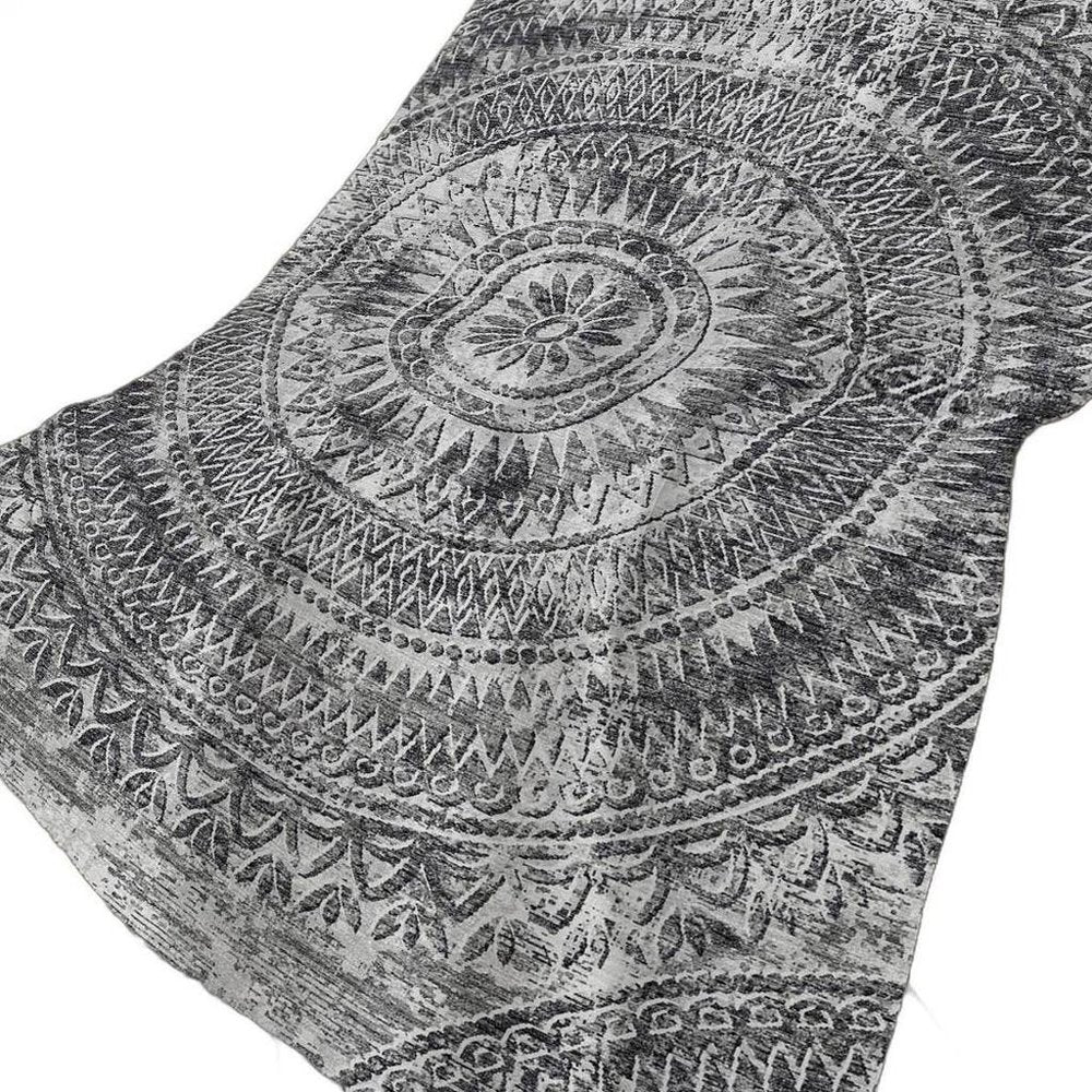 50" X 70" Gray And Charcoal Floral Polyester Woven Plush Throw Blanket HomeRoots