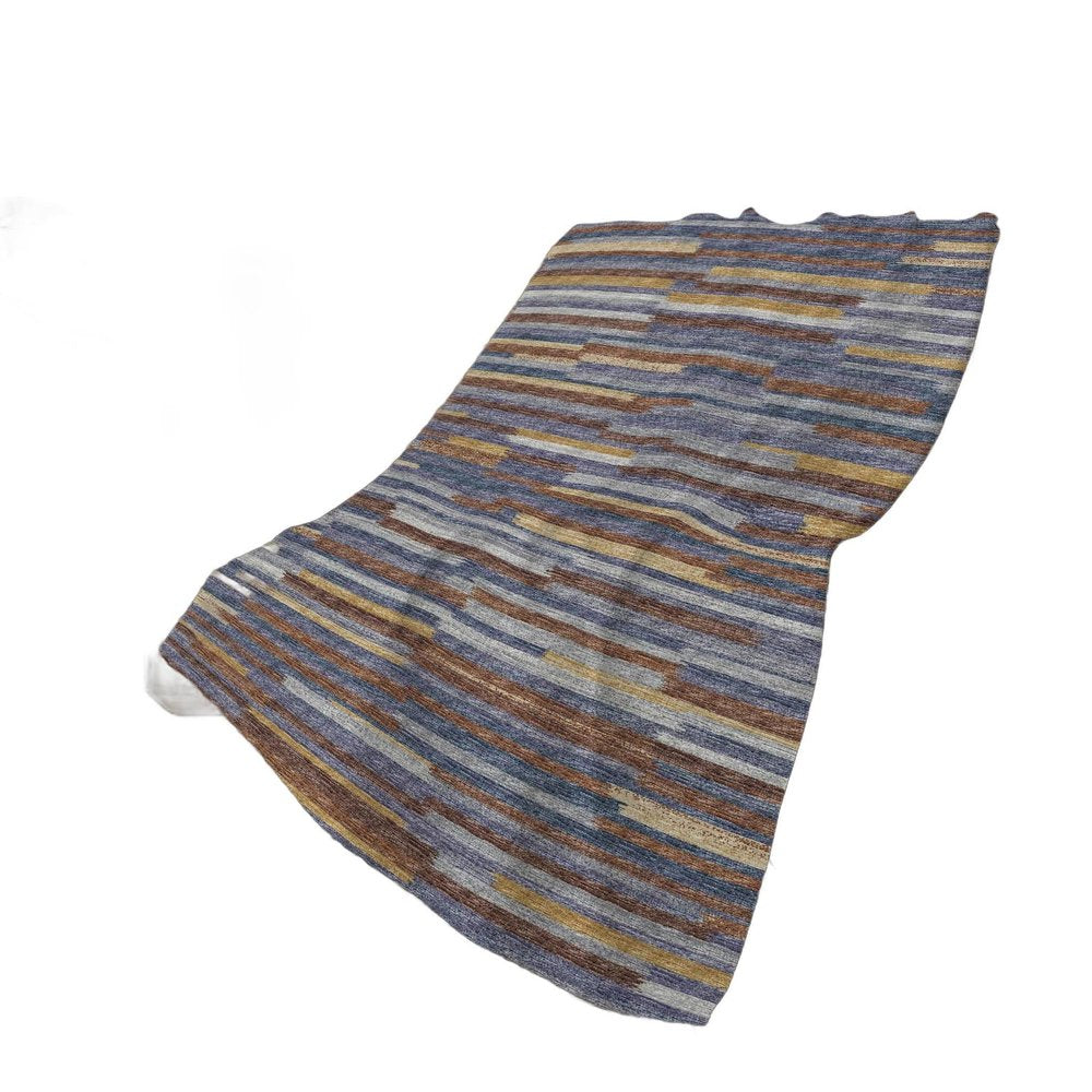 50" X 70" Blue Chocolate And Beige Abstract Plush Throw Blanket HomeRoots