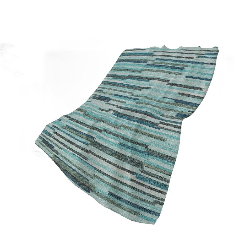50" X 70" Turquoise And Gray Abstract Polyester Woven Plush Throw Blanket HomeRoots