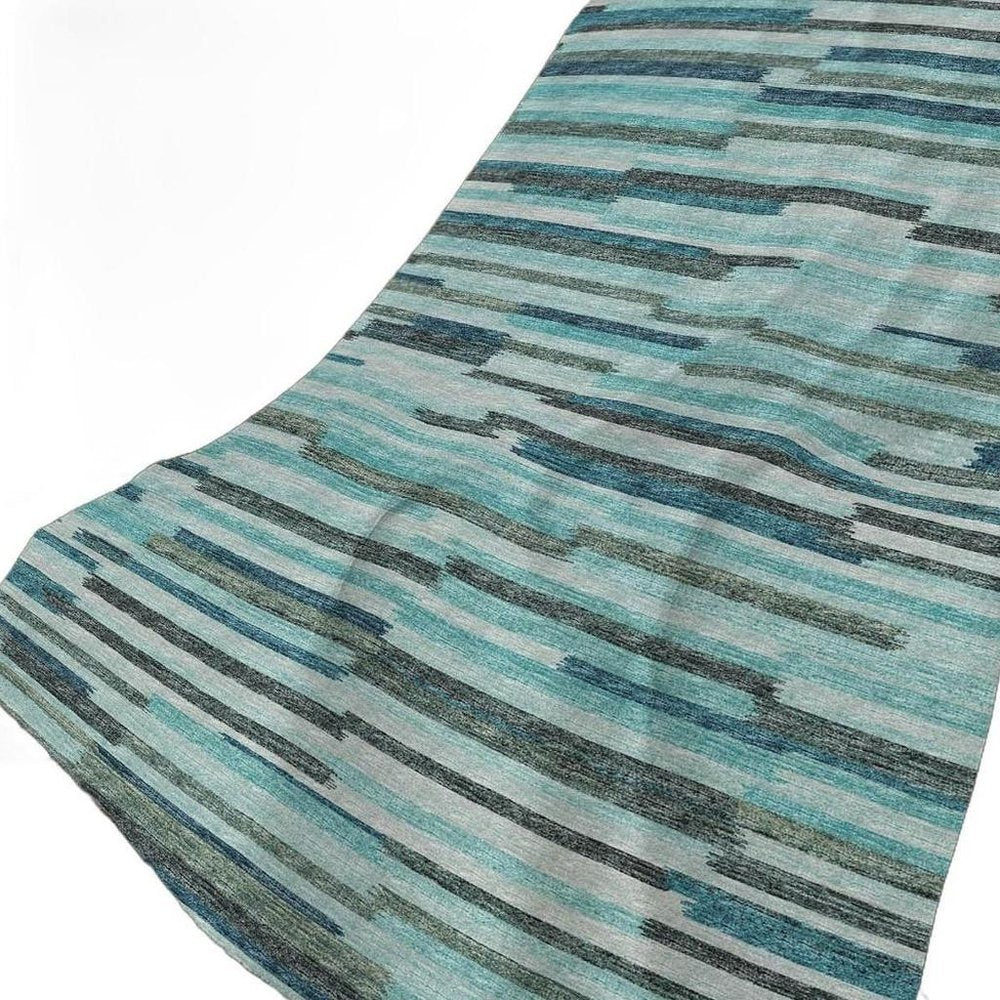 50" X 70" Turquoise And Gray Abstract Polyester Woven Plush Throw Blanket HomeRoots