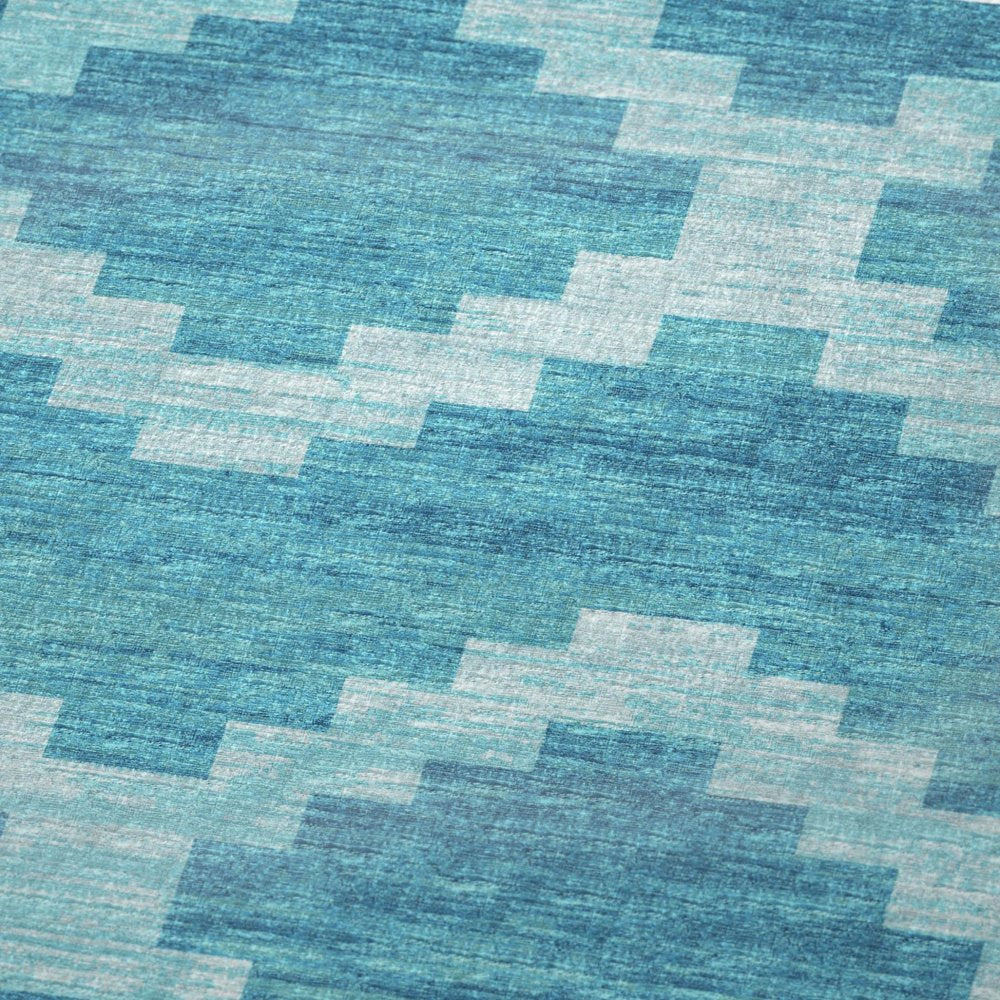 50" X 70" Turquoise And Aqua Geometric Plush Throw Blanket HomeRoots