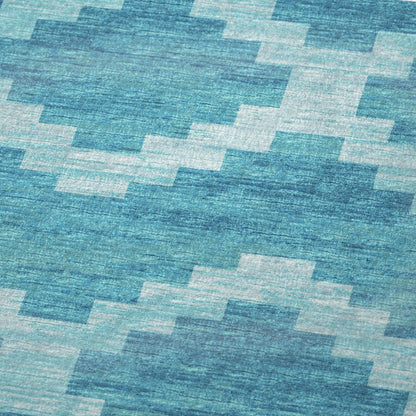50" X 70" Turquoise And Aqua Geometric Plush Throw Blanket HomeRoots