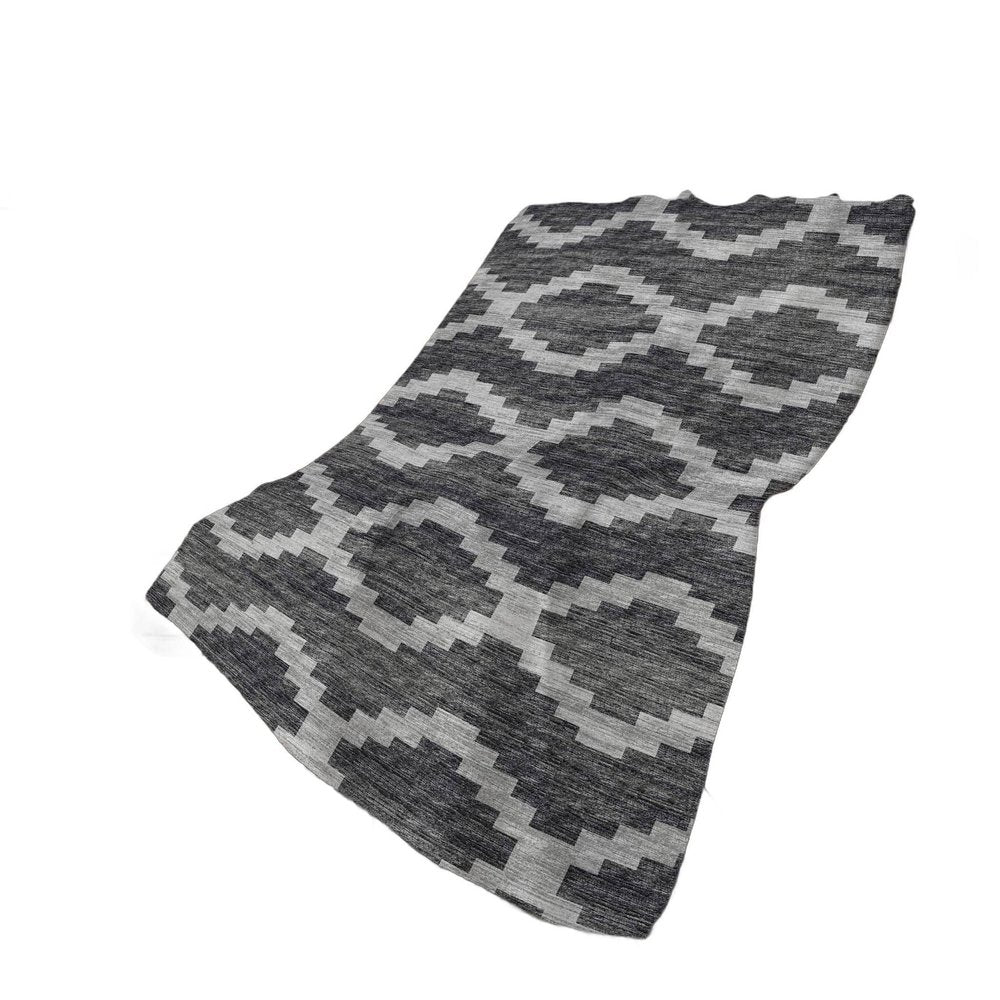 50" X 70" Gray And Charcoal Geometric Plush Throw Blanket HomeRoots