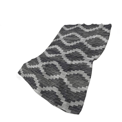 50" X 70" Gray And Charcoal Geometric Plush Throw Blanket HomeRoots