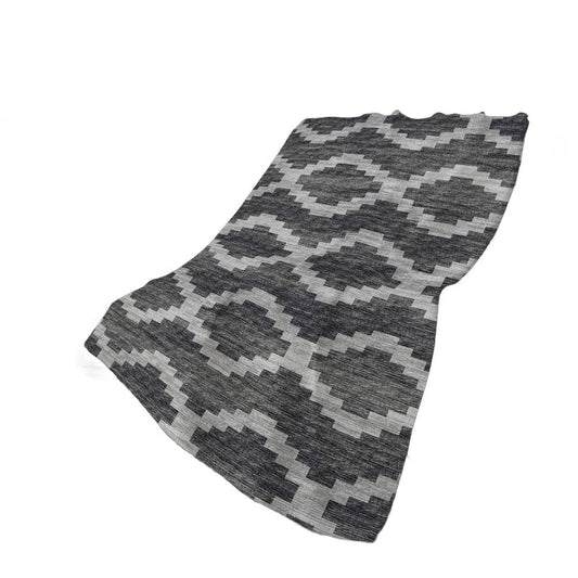 50" X 70" Gray And Charcoal Geometric Plush Throw Blanket HomeRoots