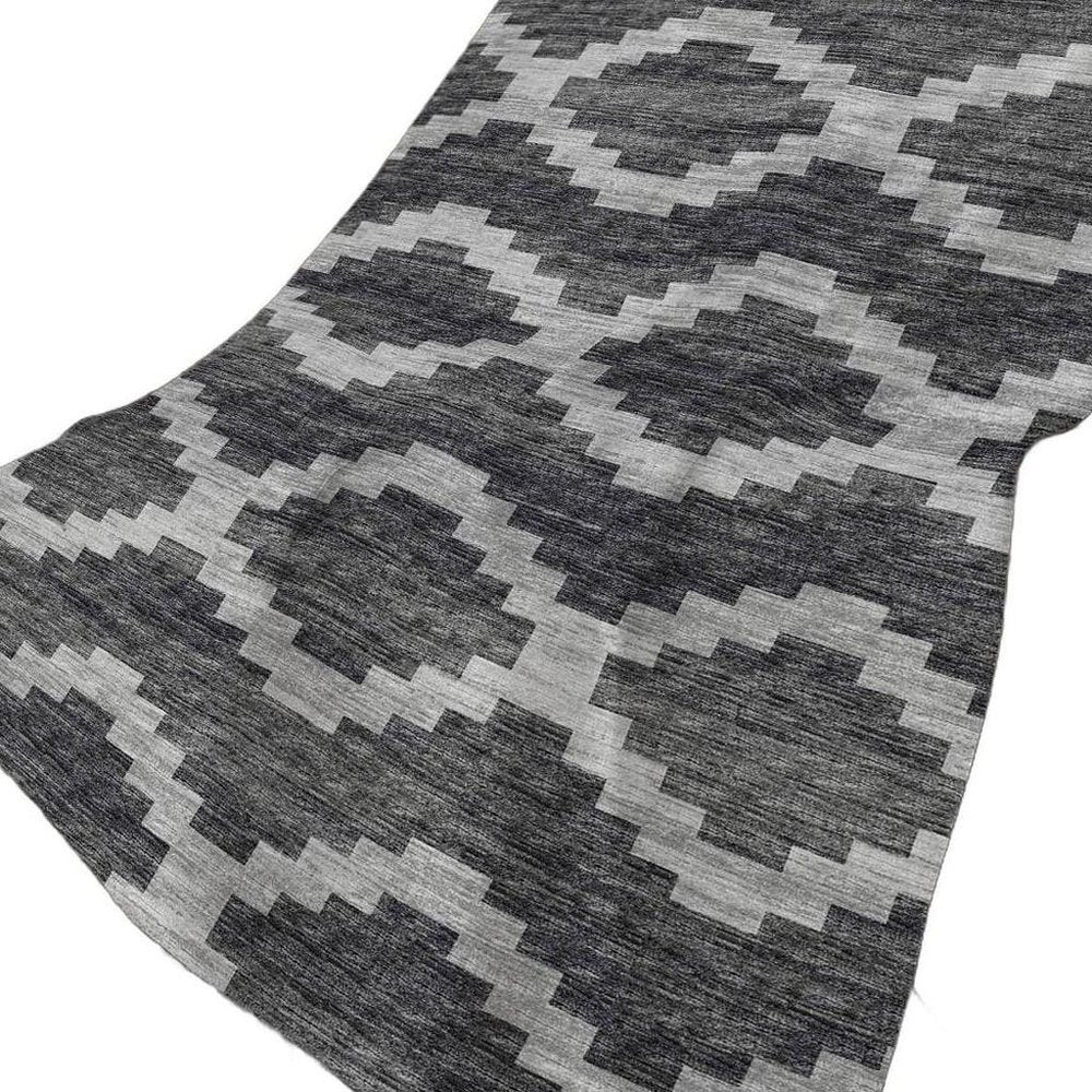 50" X 70" Gray And Charcoal Geometric Plush Throw Blanket HomeRoots