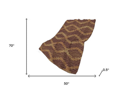 50" X 70" Rust And Gold Geometric Plush Throw Blanket HomeRoots