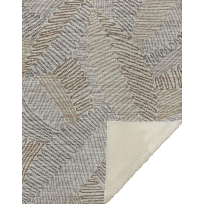 50" X 70" Coffee And Gray Microfiber Abstract Plush Throw Blanket HomeRoots