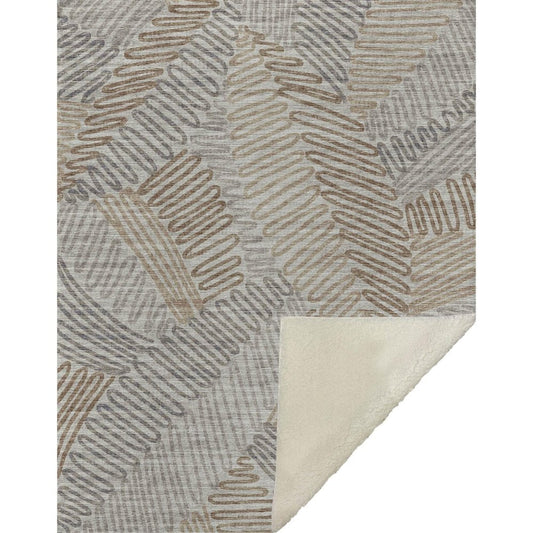 50" X 70" Coffee And Gray Microfiber Abstract Plush Throw Blanket HomeRoots