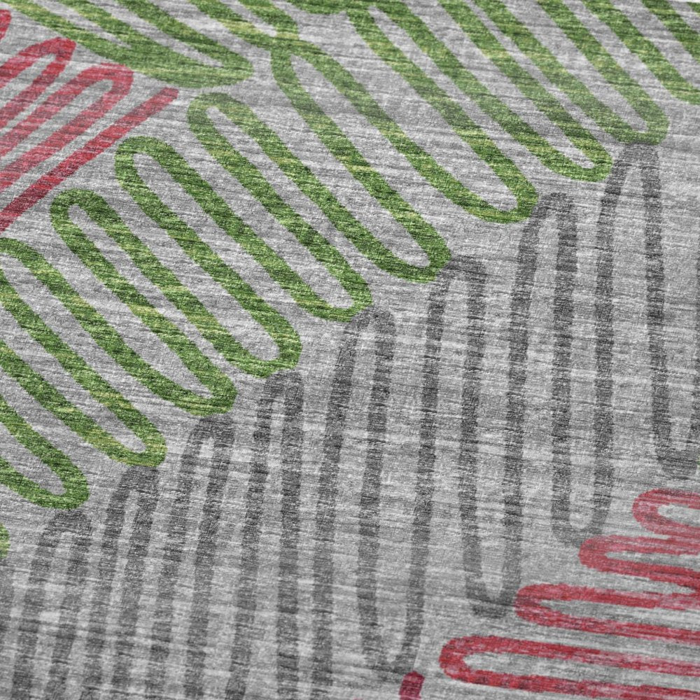 50" X 70" Pink Green And Gray Abstract Polyester Woven Plush Throw Blanket HomeRoots