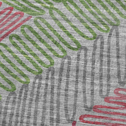 50" X 70" Pink Green And Gray Abstract Polyester Woven Plush Throw Blanket HomeRoots