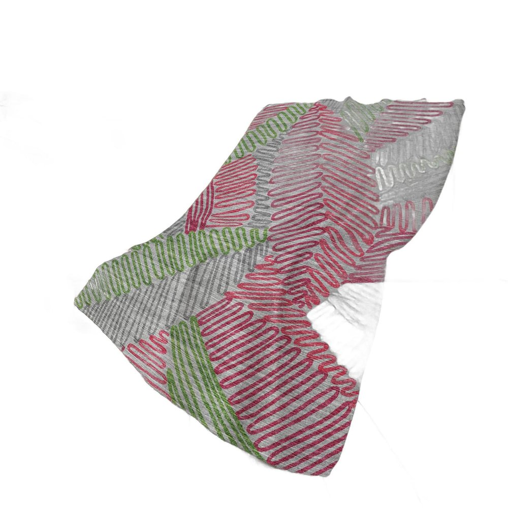 50" X 70" Pink Green And Gray Abstract Polyester Woven Plush Throw Blanket HomeRoots