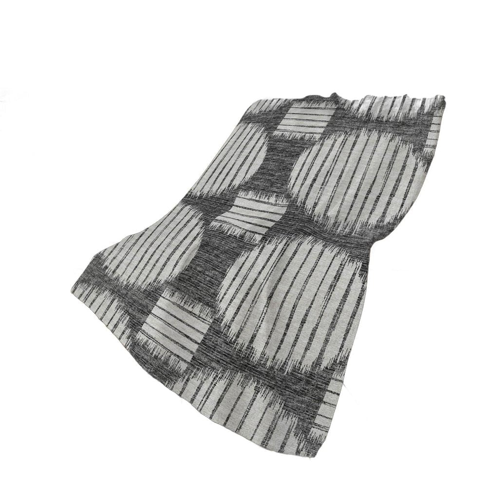 50" X 70" Gray And Ivory Geometric Plush Throw Blanket HomeRoots