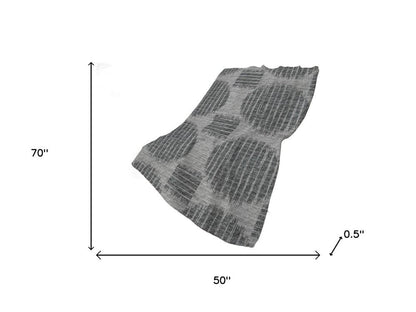 50" X 70" Charcoal And Gray Geometric Plush Throw Blanket HomeRoots