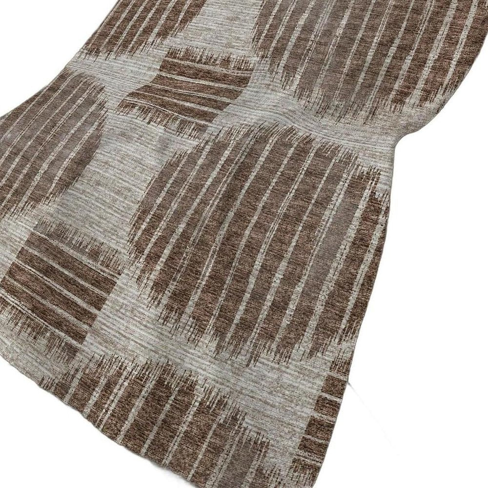 50" X 70" Brown And Beige Geometric Plush Throw Blanket HomeRoots
