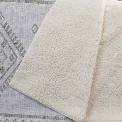 50" X 70" Taupe And Ivory Microfiber Geometric Plush Throw Blanket HomeRoots